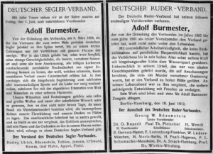 Nachruf Adolf Burmester 07.06.1912