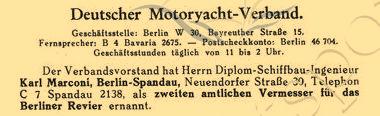 Marconi als zweiter amtlicher Vermesser für das Berliner Revier ernannt - Yacht 1932 Heft 24 Seite 4