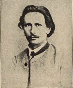Portrait Carl Banz 25-jährig aus seiner Biographie Benz - Lebensfahrt eines deutschen Erfinders - v. Hase u. Köhler Verlag