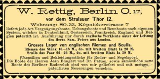 Werbung von Wilhelm Rettig kurz bevor Jacob Pfahler die Werft übernommen hat