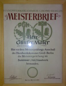 Meisterbrief Günter Maier - 1972