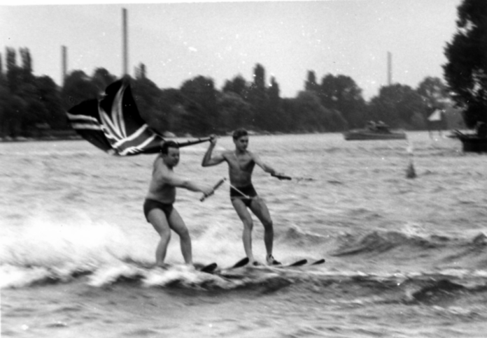Günter Maier und Ralf Hellwig bei einer Wasserski-Veranstaltung