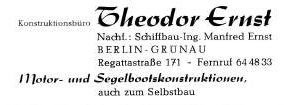 Segelsport_1962_01 - Anzeige Konstruktionsbüro Ernst