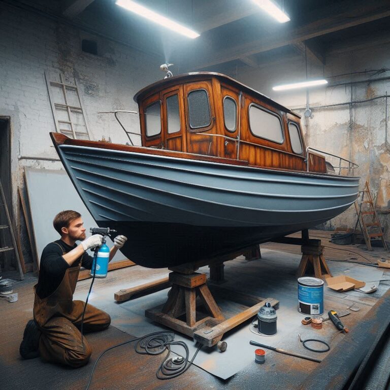 Anstrichfolge bei Stahlbootskörpern