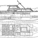 „Senzig — SLA" Vorderkajütboot mit Achterkajüte in herkömmlicher Raumaufteilung separate Vorschiffskojen; Kajüte mit L-Sofa und Liegesofa; Pantry; Schrank; WC-Raum; Mittelcockpit mit Klappverdeck, Steuermannsbank und achterer Sitzgelegenheit; Achterkajüte mit zwei Kojen