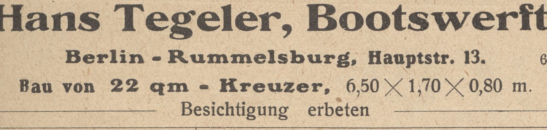 Bootswerft Hans Tegeler