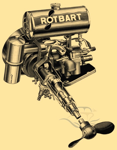 Rotbart Seitenbordmotor 106 ccm mit umkehrbarer Schraube