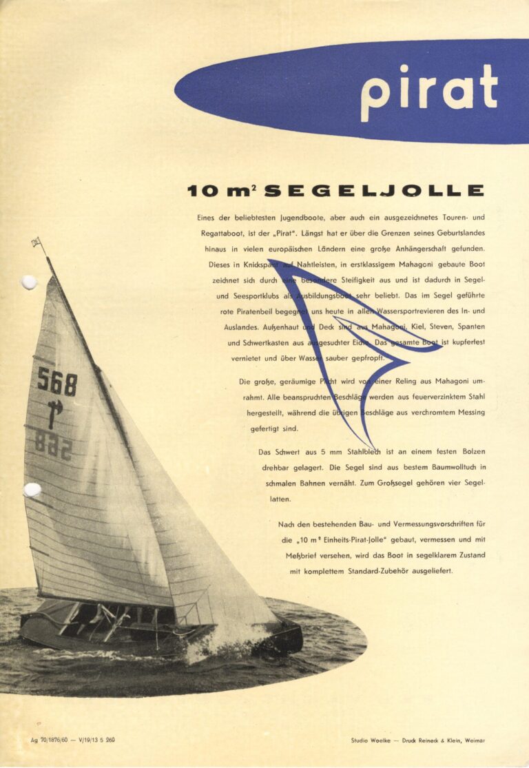 10 m² Segeljolle Pirat – VEB Yachtwerft Berlin 1960