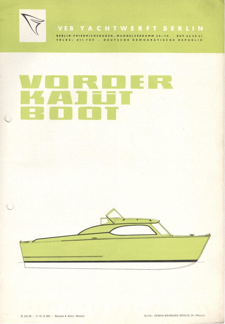 Vorderkaj tboot Donau – VEB Yachtwerft Berlin 1962