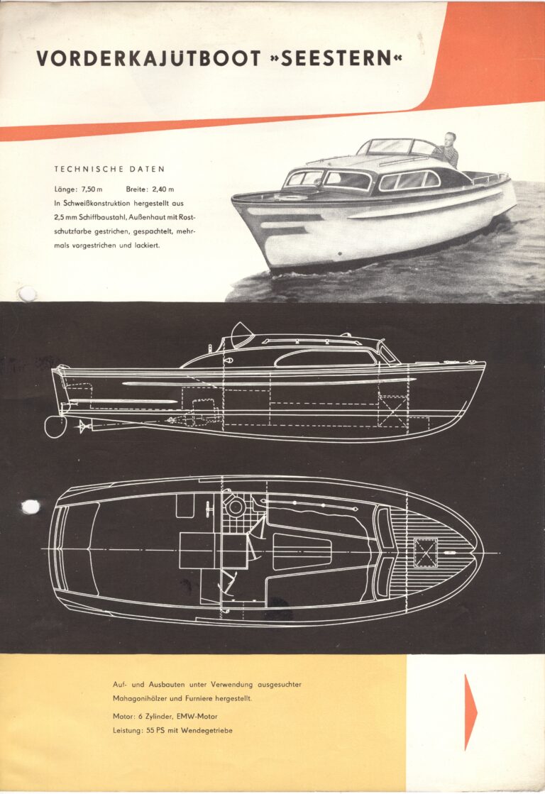 Vorderkaj tboot Seestern – VEB Yachtwerft Berlin 1960